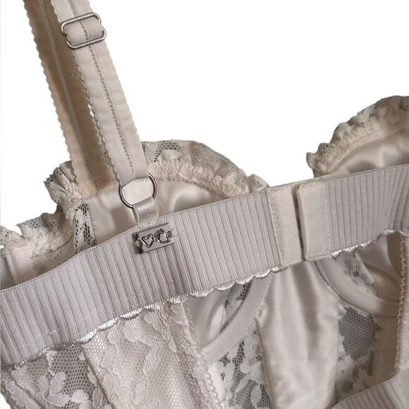 For LOVE & LEMONS Lou White Lace Bodysuit Small - Picture 5 of 7